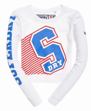 Superdry Big S Crew Neck Női Pulóver Fehér | GATCN7319